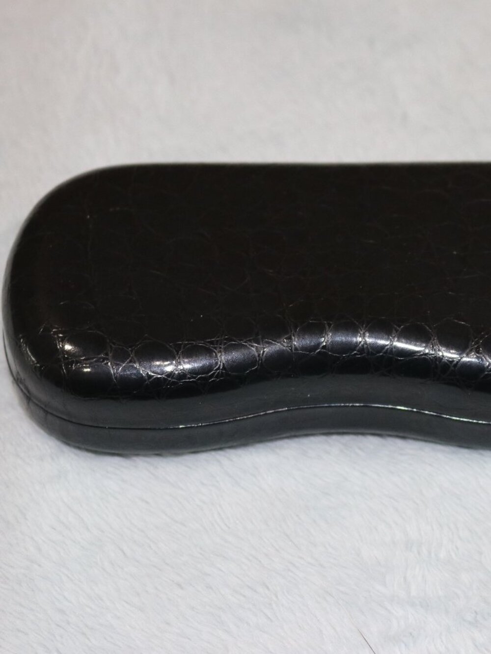 Black faux snakeskin eyeglass case. New.